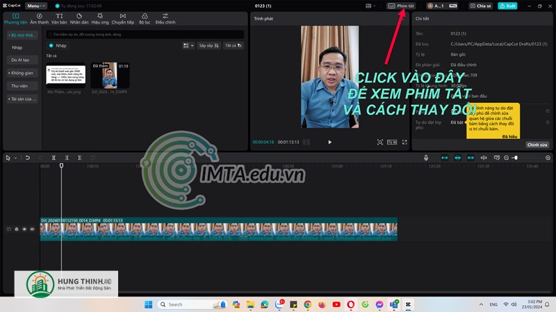 Cách dùng capcut pc - Làm quen giao diện timeline
