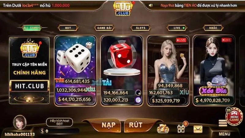 Điểm khác biệt của Hit Club khi so với các cổng game khác
