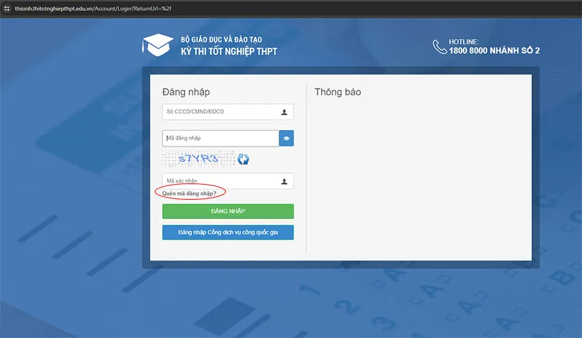 Thisinh.thithptquocgia.edu.vn 2025 - Không thấy dữ liệu vừa cập nhật